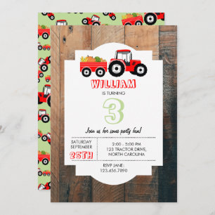 Invitación Camión Rojo Produce Aniversario