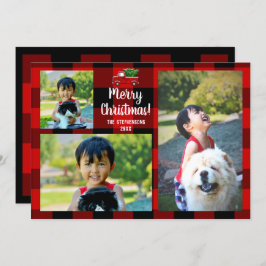 Invitación Camión Rojo Rústico País Navidades 3 Foto