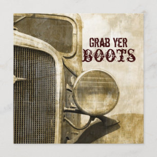 Invitación Camión ruso Boda rural occidental