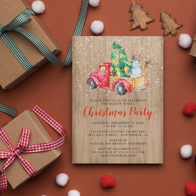 Invitación Camión ruso de época | Fiesta de feriado de Navida (Subido por el creador)