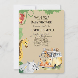 Invitación Camión salvaje Safari Camper Van Baby Shower
