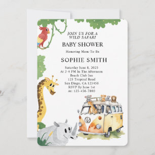 Invitación Camión salvaje Safari Camper Van Baby Shower