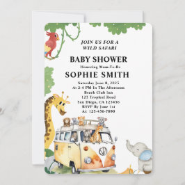 Invitación Camión salvaje Safari Camper Van Baby Shower