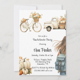 Invitación Camión vintage con bachillerato de calabazas