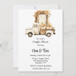 Invitación Camión vintage con calabazas Boda Ducha de Parejas