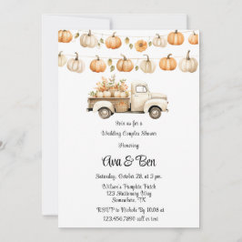 Invitación Camión vintage con calabazas Boda Ducha de Parejas