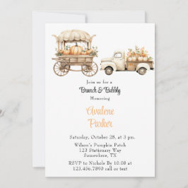Invitación Camión vintage con calabazas Brunch & Bubbly