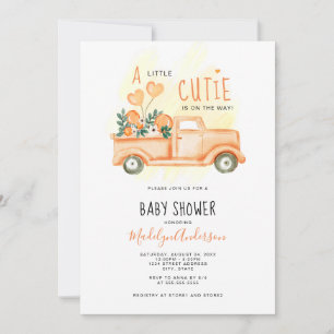 Invitación Camión Vintage Un Pequeño Baby Shower Cutie
