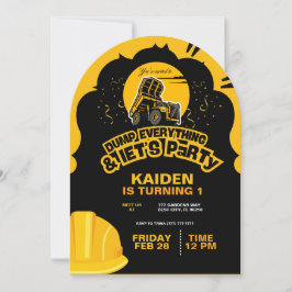 Invitación Camión volcado de construcción