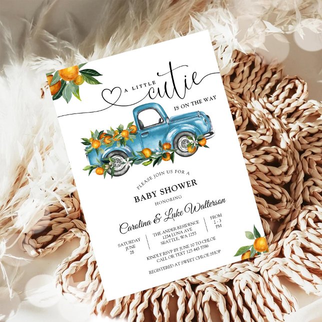 Invitación Camioncito Naranja Dulcecito de Ducha (Subido por el creador)