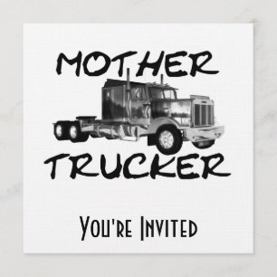 INVITACIÓN CAMIONERO DE LA MADRE - NEGRO Y BLANCO