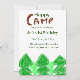 Invitación Camionero feliz de un cumpleaños niños árboles de 