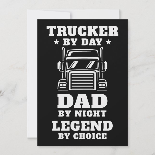 Invitación Camionero y papá - Héroe en la carretera y en casa (Anverso)