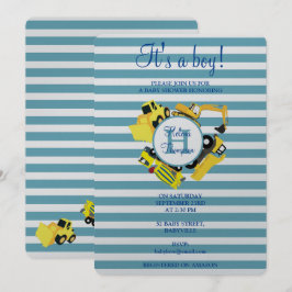 Invitación Camiones de construcción Baby Boy Baby Shower