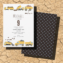 Invitación Camiones de construcción de basureros de corte cum