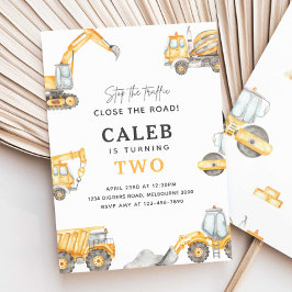 Invitación Camiones de construcción Fiesta de cumpleaños Cual