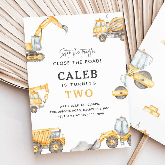 Invitación Camiones de construcción Fiesta de cumpleaños Cual (Subido por el creador)