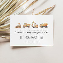 Camiones de construcción moderno cumpleaños mínimo