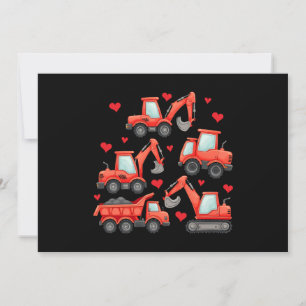 Invitación Camiones de construcción para día de San Valentín