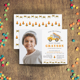 Invitación Camiones de volcado de construcción Fiesta de cump