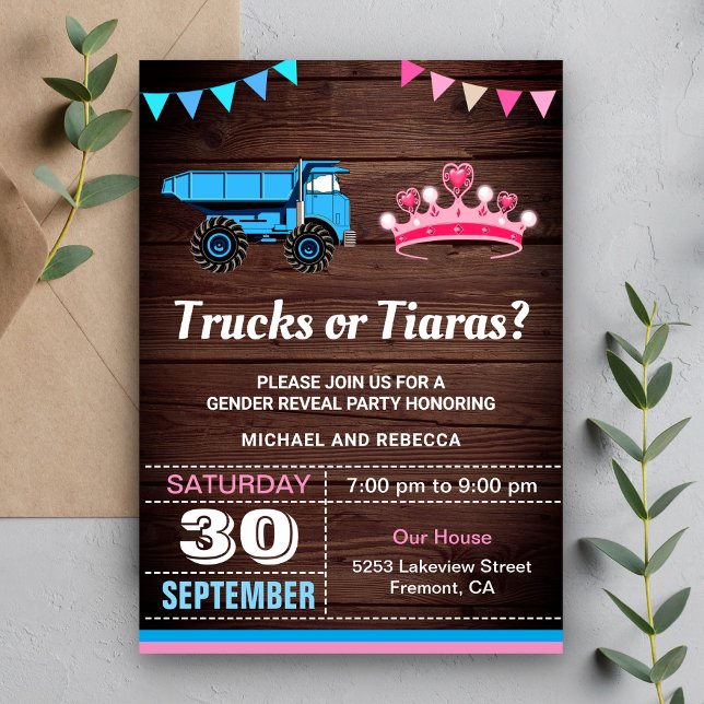 Invitación Camiones o Fiesta de Revueltas de Género Tiaras (Subido por el creador)