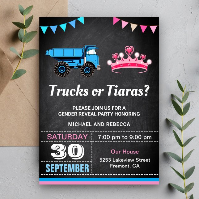 Invitación Camiones o Fiesta de Revueltas de Género Tiaras (Subido por el creador)