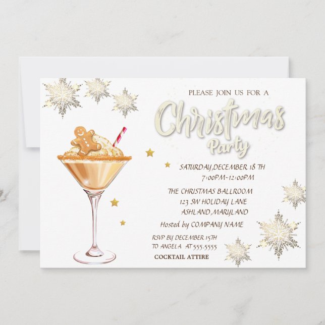 Invitación Camiones rojos Pinos Copos de nieve Navidades de m (Anverso)
