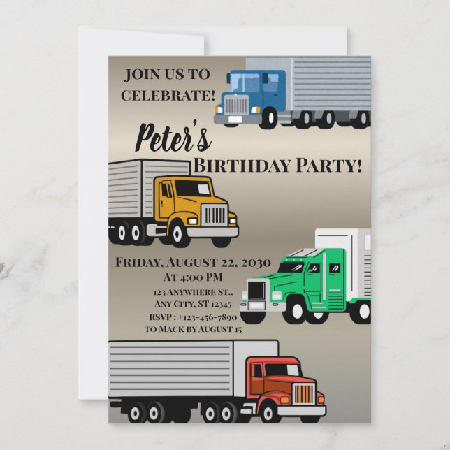 Invitación Camiones semirremolques (Anverso)