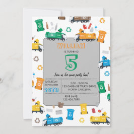Invitación Camiones y contenedores de basura para reciclaje c