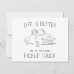 Invitación Camioneta Clásica Tipo Vintage