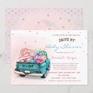 Invitación Camioneta Dulces Estrellas Pase Por Baby Shower