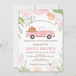 Invitación Camioneta Floral Rosa CHICA CALABAZA BABY SHOWER