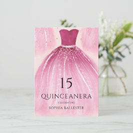 Invitación Camisa de sirena rosa de Rubor 15ª Fiesta Quincean