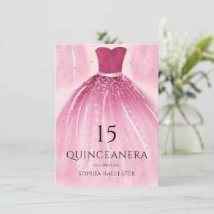 Invitación Camisa de sirena rosa de Rubor 15ª Fiesta Quincean