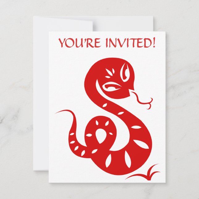 INVITACIÓN CAMISA ILUSTRADA SERPIENTE CHINA DEL ZODIACO (Anverso)