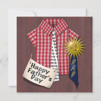 Invitación Camisas rojas del Día del Padre con fondo de grane