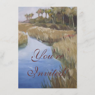 Invitación Camisas silvestres de Florida y palmera
