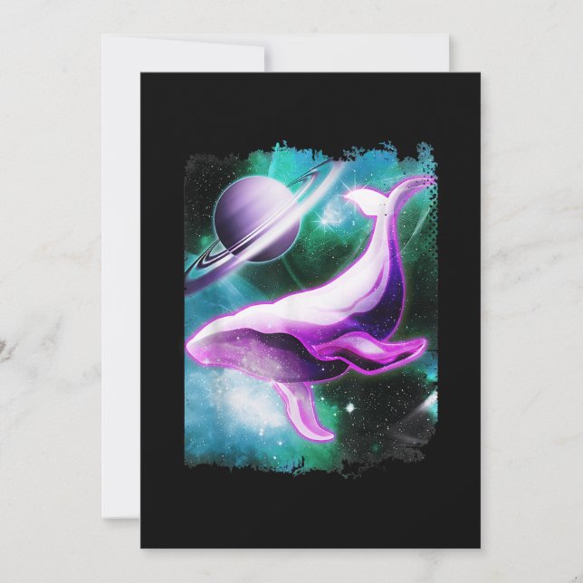 Invitación Camiseta ballena jorobada en el espacio ultraterre (Anverso)