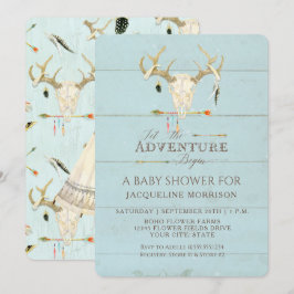 Invitación Camiseta de bebé niño de aventuras Tipi Flechas de
