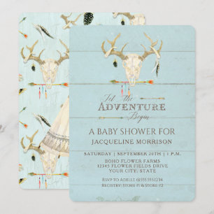 Invitación Camiseta de bebé niño de aventuras Tipi Flechas de