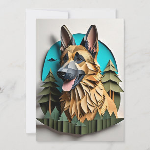Invitación Camiseta de diseño de arte de papel 3D de Shepherd