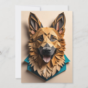 Invitación Camiseta de diseño de arte de papel 3D de Shepherd