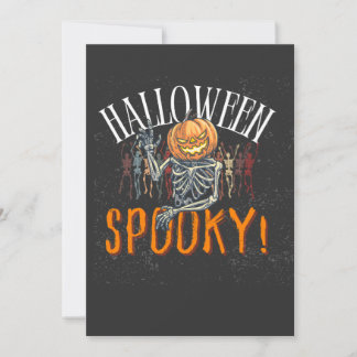 Invitación Camiseta de Halloween de Esqueleto de Calabaza Esp