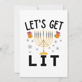 Invitación Camiseta de Hanukkah Let's Get Lit
