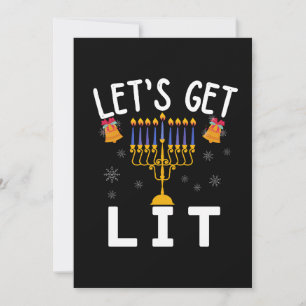 Invitación Camiseta de Hanukkah Let's Get Lit