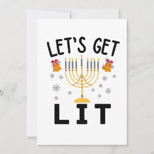 Invitación Camiseta de Hanukkah Vamos a Encendernos