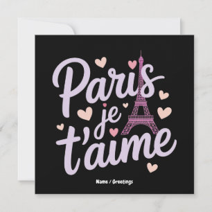 Invitación Camiseta de París Te Amo Torre Eiffel Francia