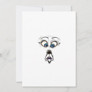 Invitación Camiseta divertida con cara de dibujos animados co