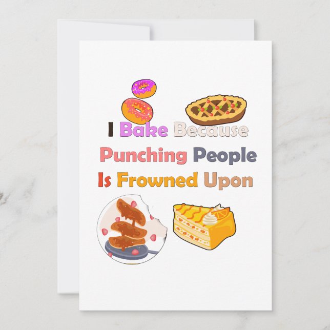 Invitación Camiseta divertida: horneo porque golpeo a la gent (Anverso)