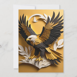 Invitación Camiseta Eagle 3D Paper Art Design